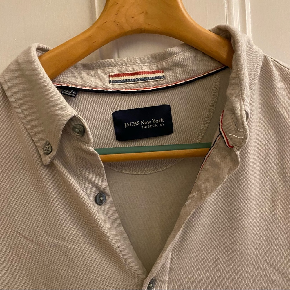 JACHS New York polo shirt Mens XL gray basics neutral designer casual old money